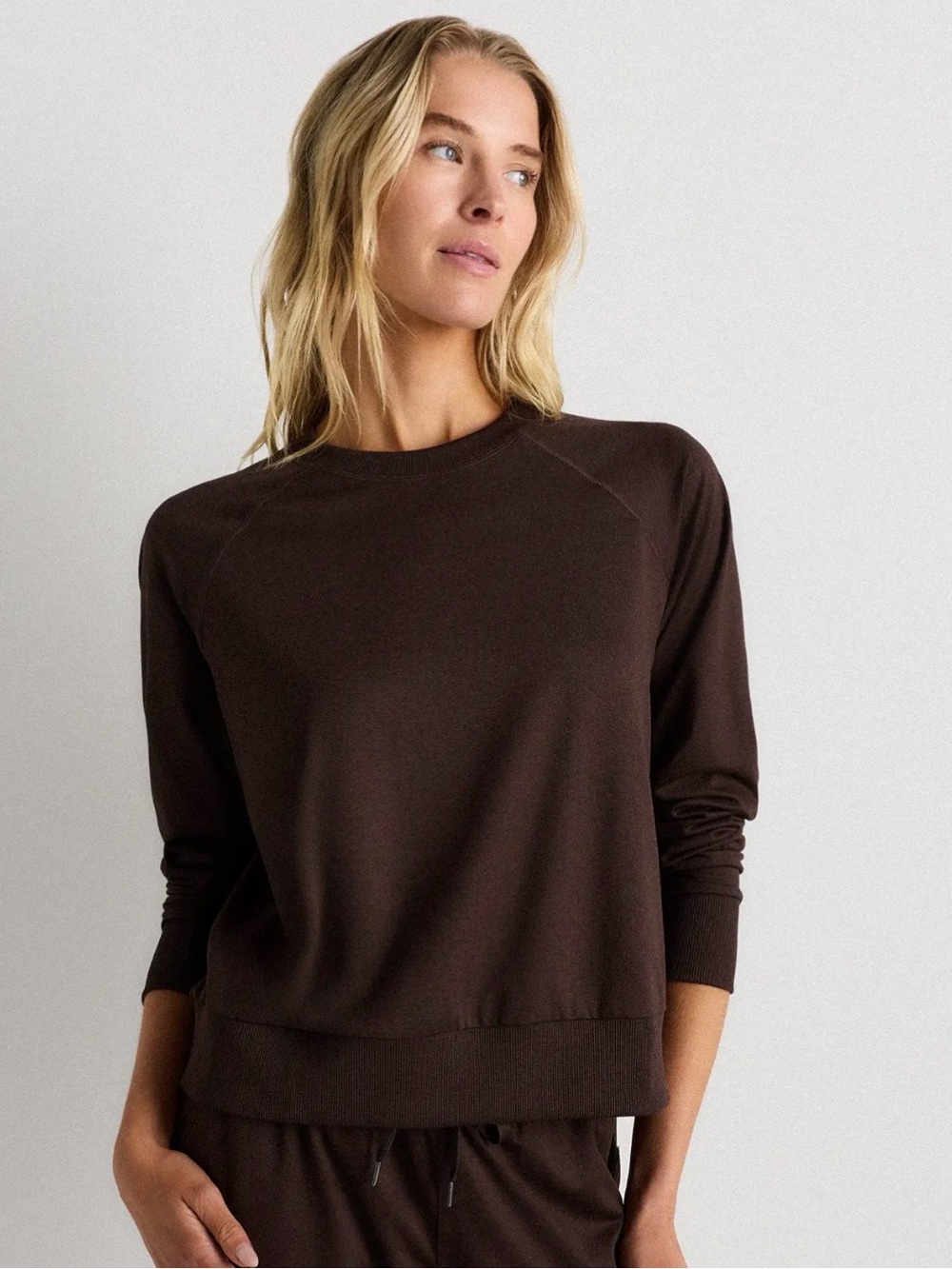 Quince Sweatshirt in Dark Brown - Women’s Size Small Quince Sweatshirt